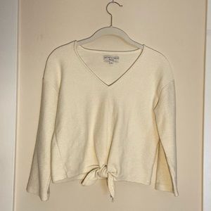 Madewell Texture & Thread Cream Tie-Front